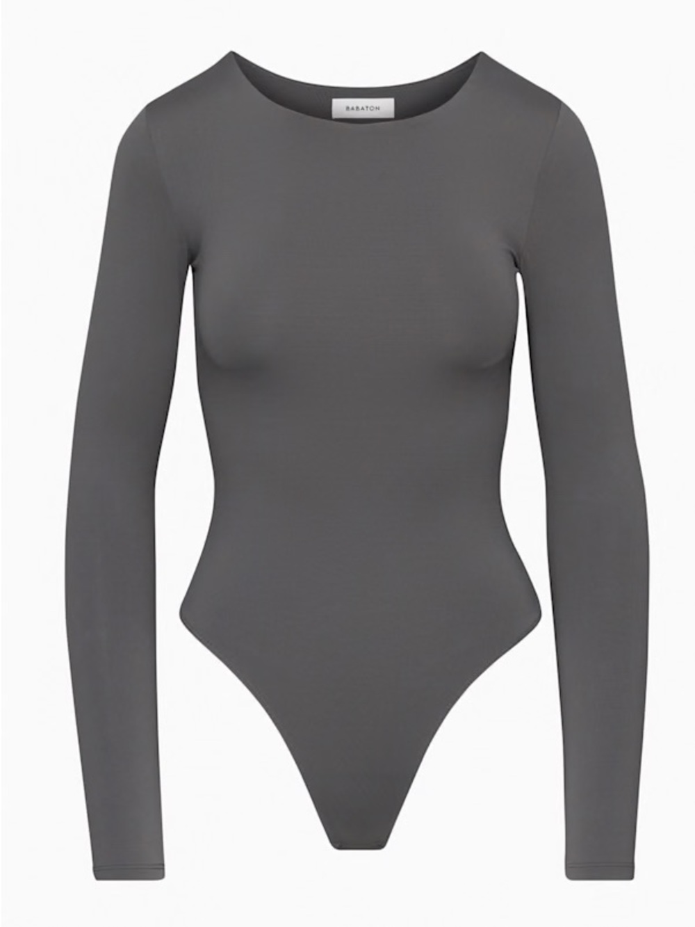 Aritzia Babaton Contour Crew Longsleeve Bodysuit - Elegant Charcoal, Size L